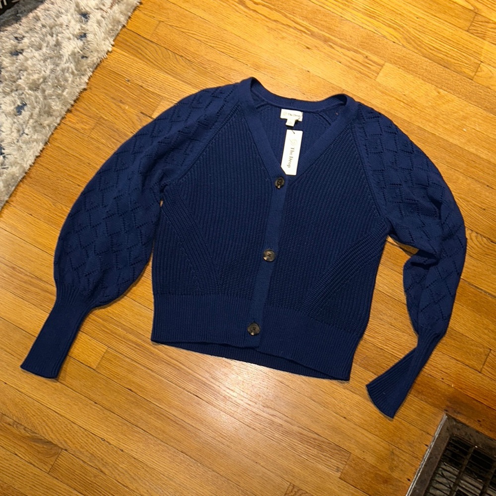 NWT The Drop Navy Balloon Sleeve Cardigan